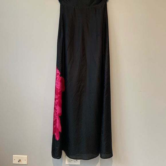 Black silk floral dress - Picture 8 of 12